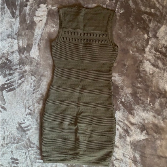 Bebe Bandage Bodycon Olive Dress Size S - Picture 5 of 8